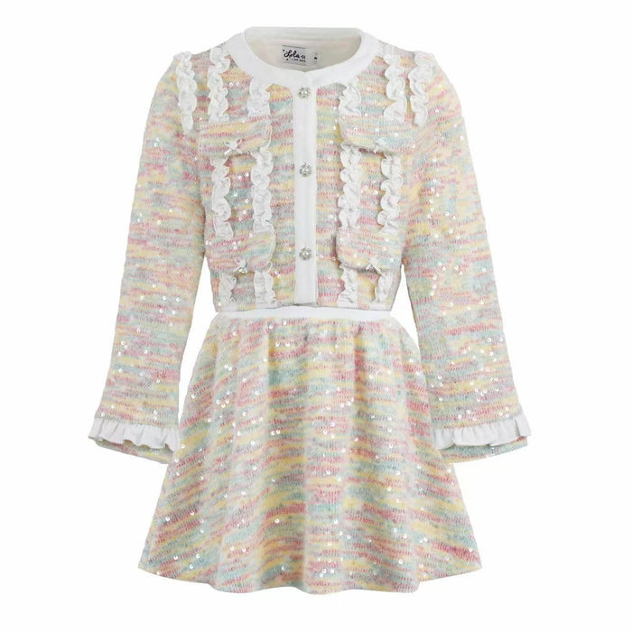 Lola + The Boys Sets Rainbow Knit Skirt Set