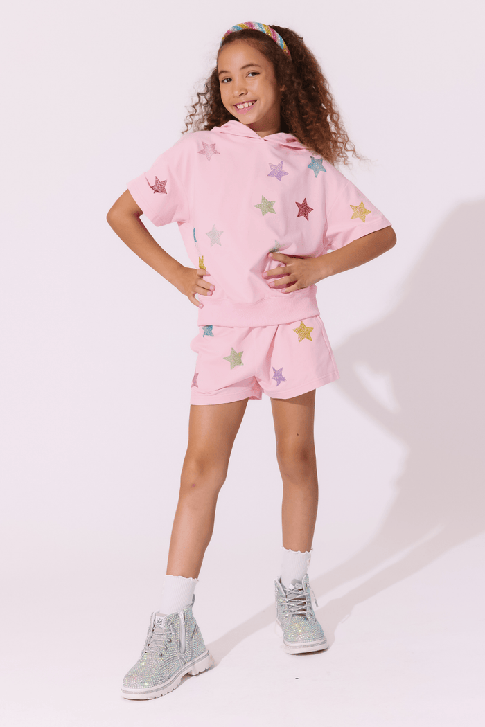 Lola and The Boys Sets 2 / Light Pink Rainbow Stars Short Set