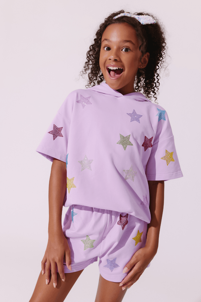 Lola and The Boys Sets 2 / Lavender Rainbow Stars Short Set