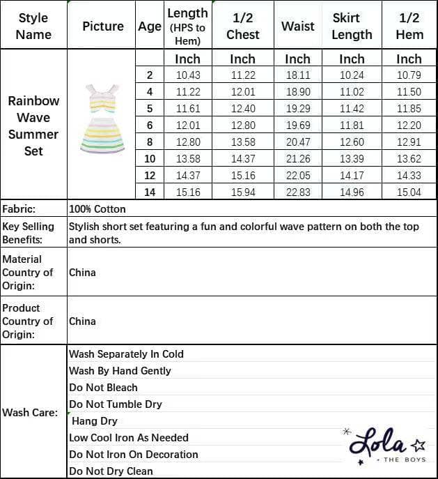 Lola + The Boys Sets Rainbow Wave Summer Set