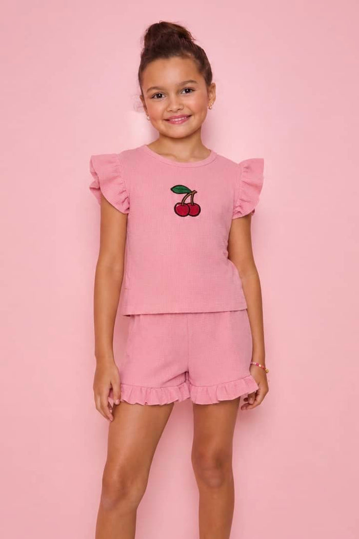 Lola-spring-25 Sets Ruffle Cherry Short Set