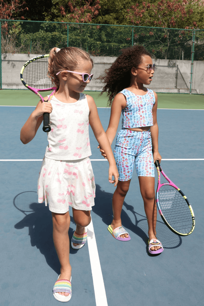 Lola + The Boys Sets Shimmer Cherry Athletic Set