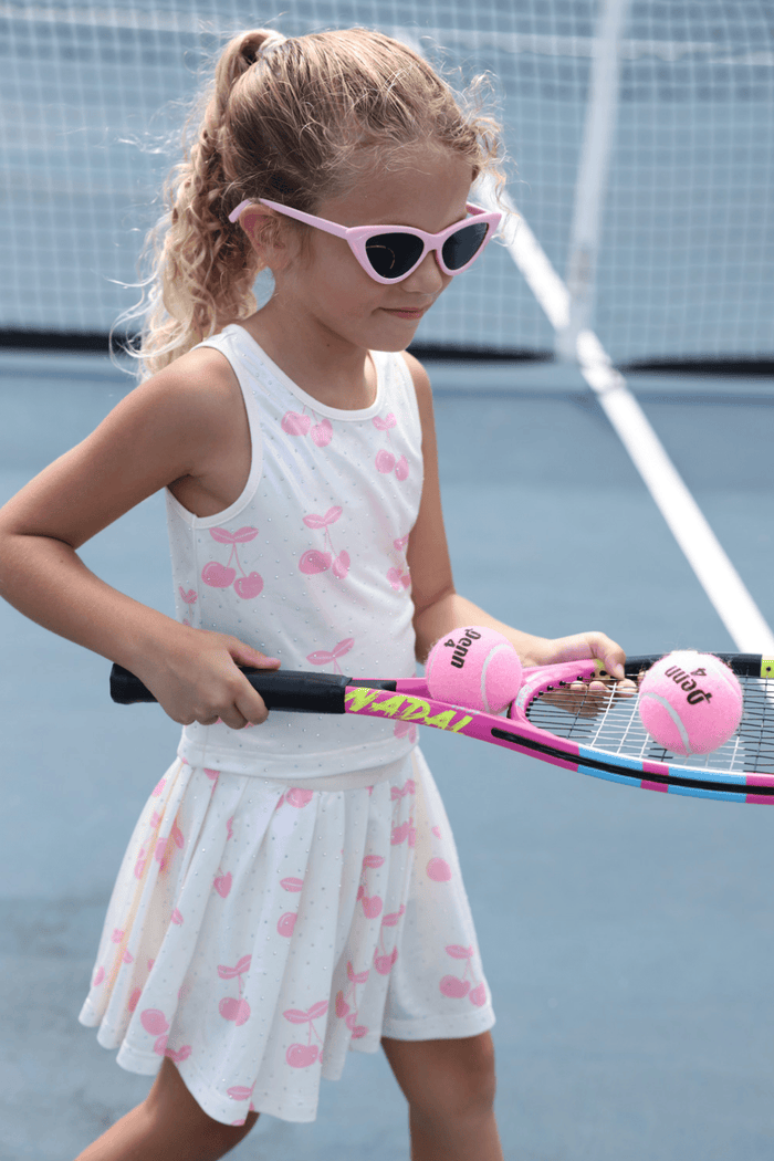 Lola + The Boys Sets Shimmer Cherry Athletic Set