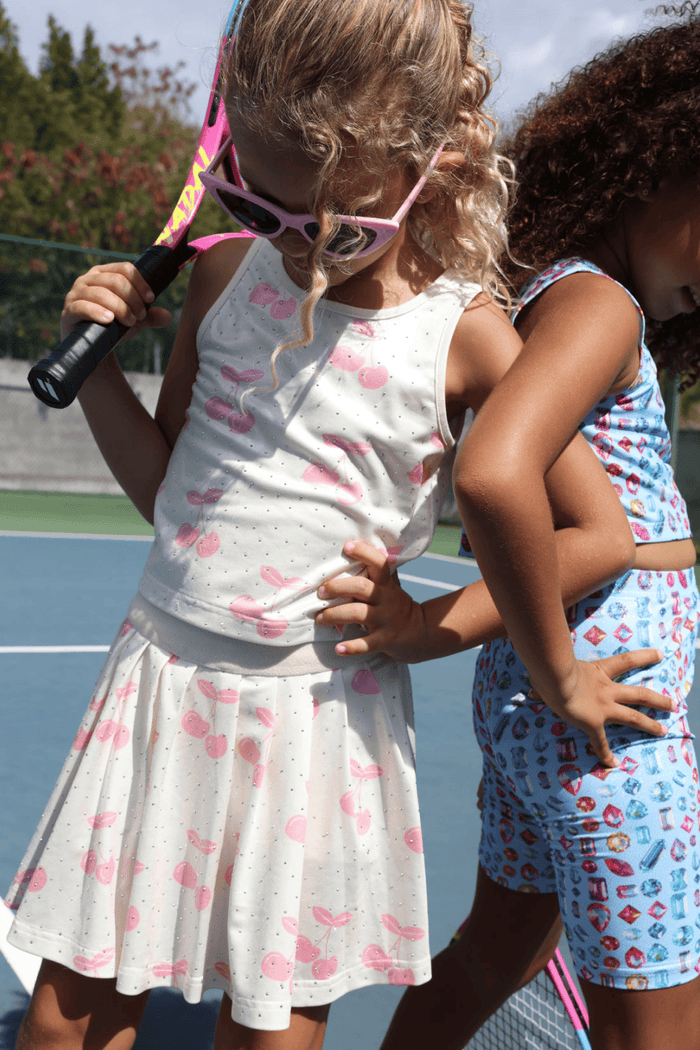 Lola + The Boys Sets Shimmer Cherry Athletic Set