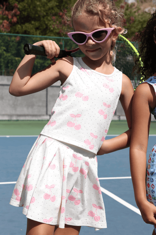 Lola + The Boys Sets Shimmer Cherry Athletic Set