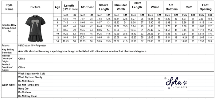 exclude-new-arriv Sets Sparkle Bow Charm Skirt Set