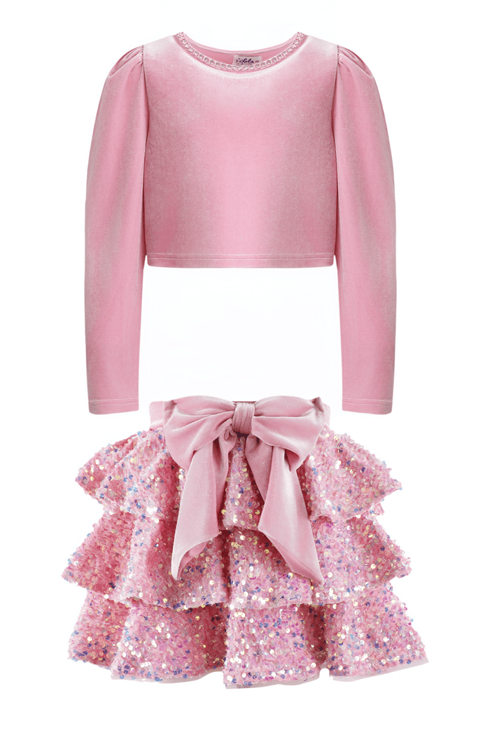 Lola + The Boys Sets 2 / Pink Stardust Velvet Party Set