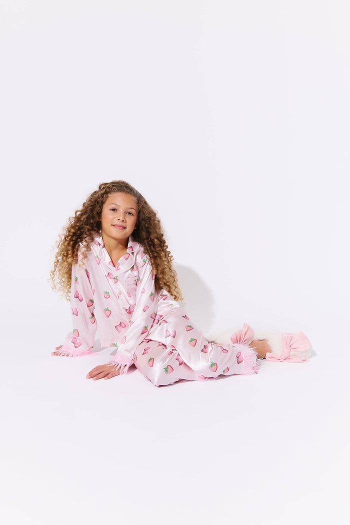 exclude-new-arriv Sets Strawberry Dream Satin Set