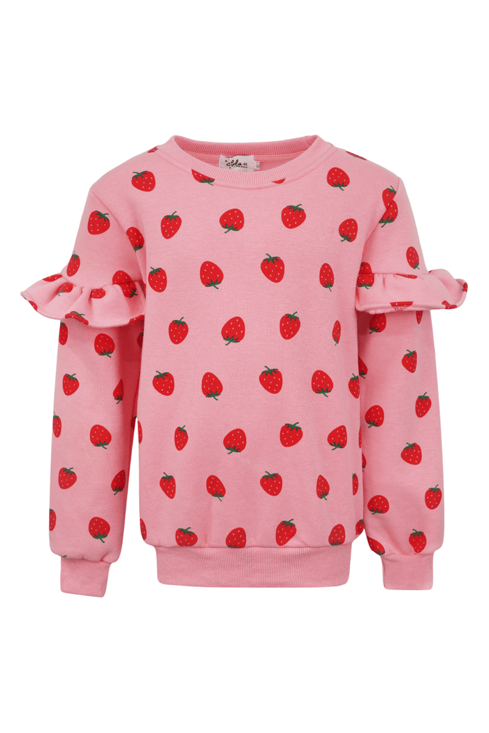 exclude-fall Sets Strawberry Ruffle Joggers Set