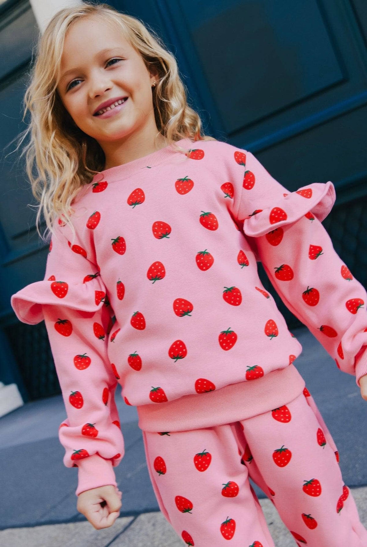 Strawberry Ruffle Joggers Set