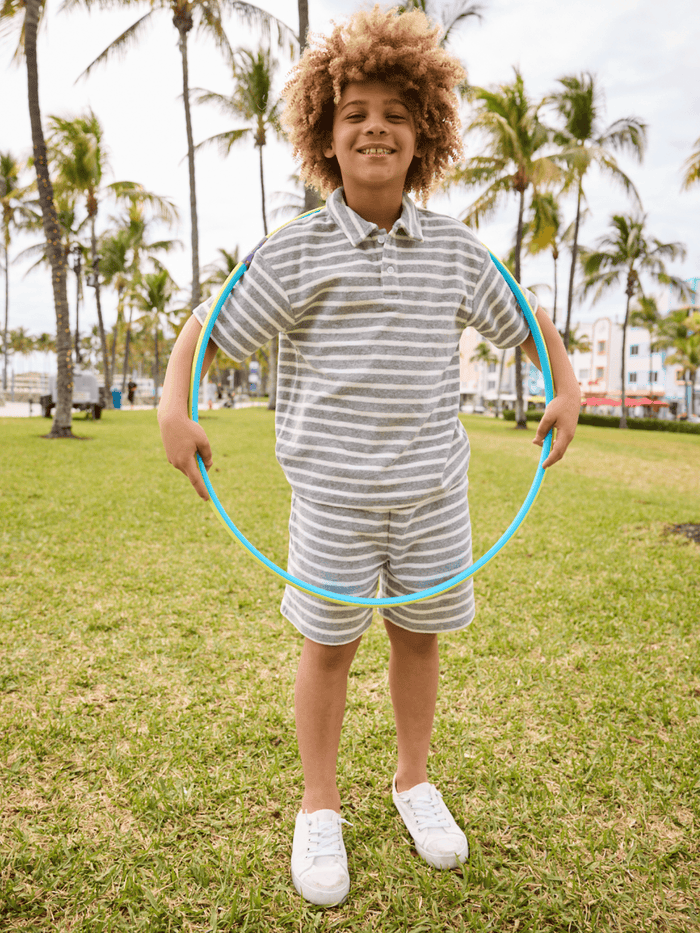 Lola + The Boys Sets Striped Terry Cloth Set