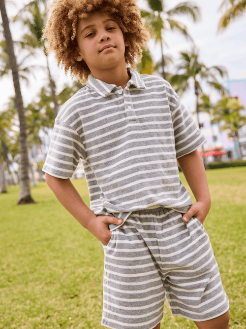 Lola + The Boys Sets Striped Terry Cloth Set