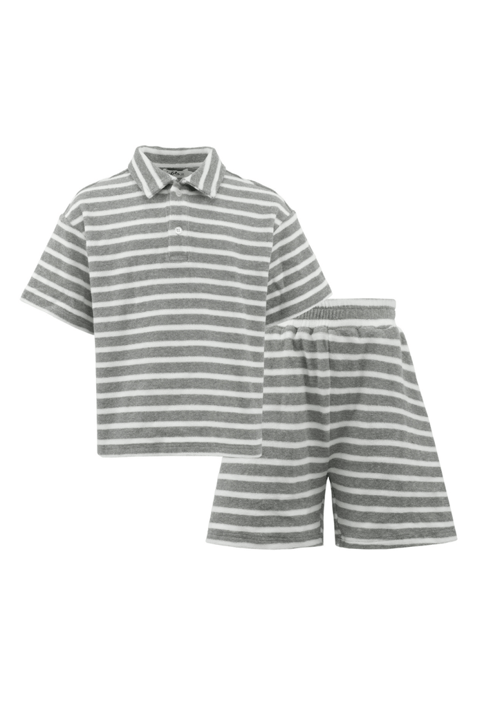 Lola + The Boys Sets Striped Terry Cloth Set
