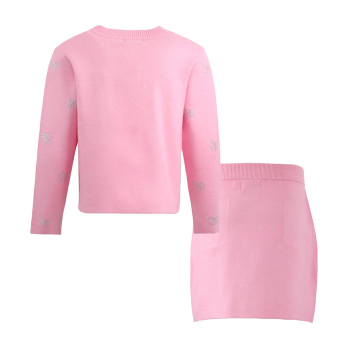Lola + The Boys Sets Twinkle Bow Knit Set