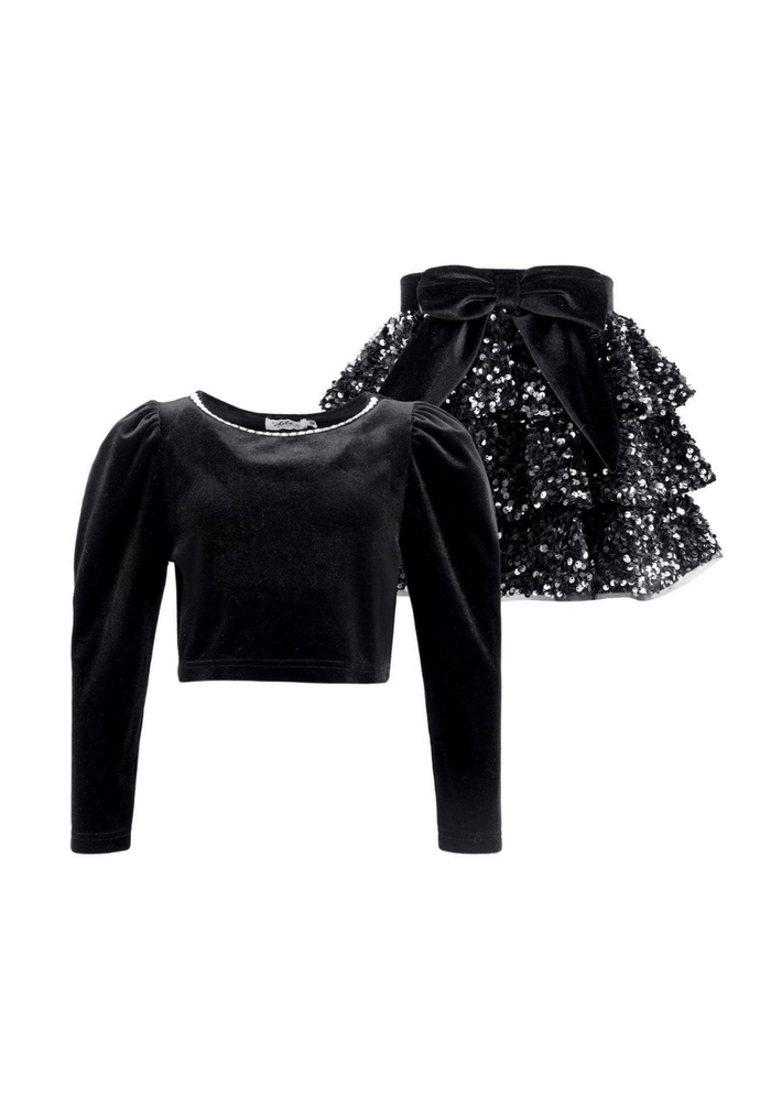 Lola + The Boys Sets Velvet Bow Party Set