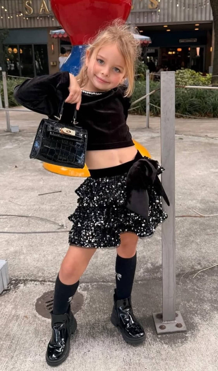 Lola + The Boys Sets Velvet Bow Party Set