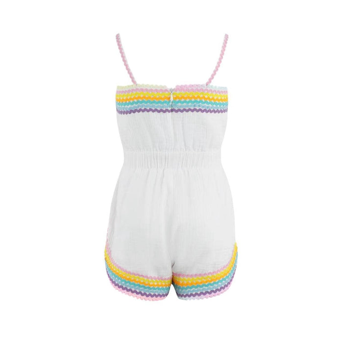 Lola + The Boys Sets White Rainbow Summer Romper