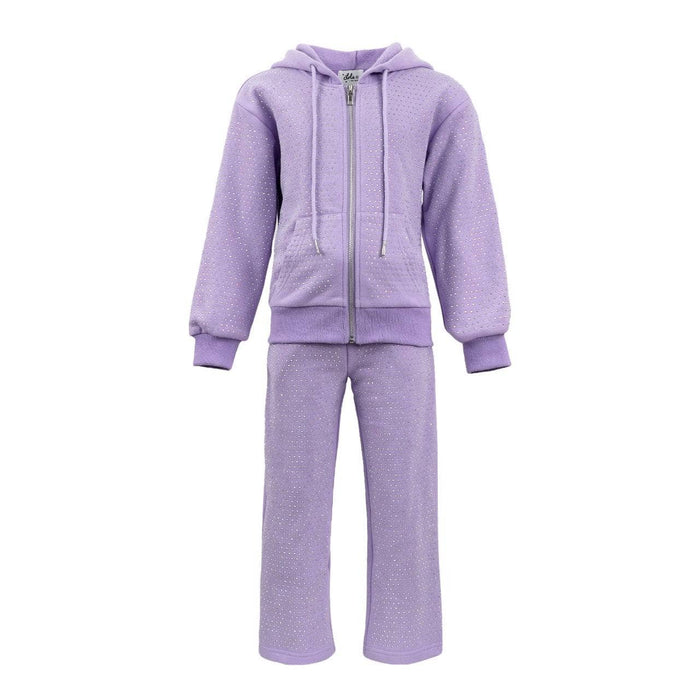 Lola + The Boys Sets Women's Lavender Crystal Hoodie Set