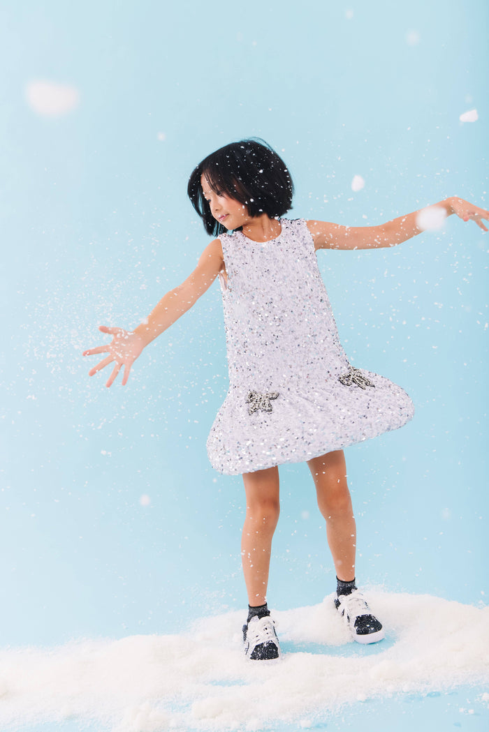 Lola + The Boys Shimmer Bow Party Dress