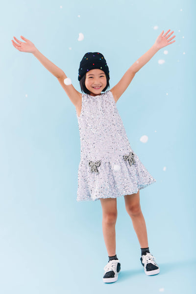Lola + The Boys Shimmer Bow Party Dress