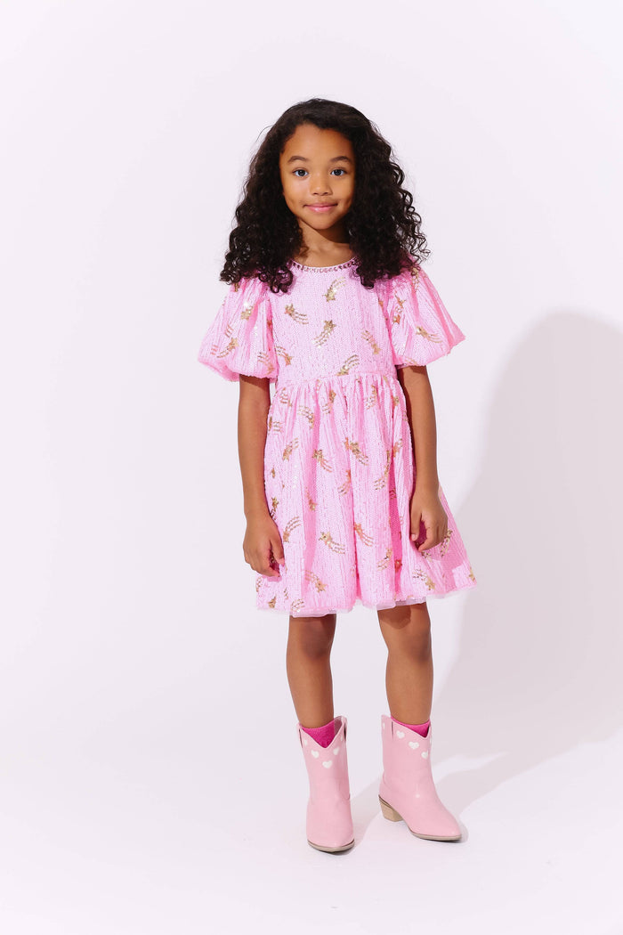 Lola + The Boys Shooting Star Sequin Gems Dress