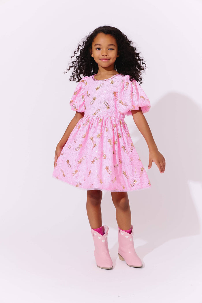 Lola + The Boys Shooting Star Sequin Gems Dress