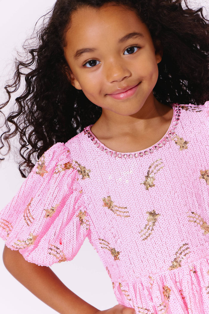 Lola + The Boys Shooting Star Sequin Gems Dress