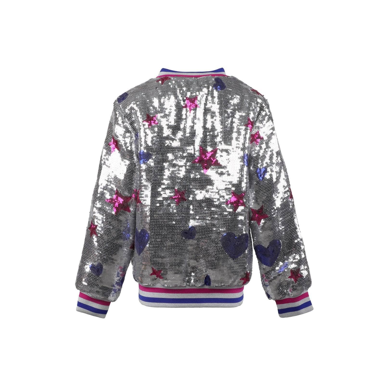 Silver Sequin Star Bomber