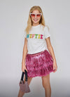 exclude-sale skirt Hot Pink Shimmer Tinsel Party Skirt