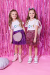 Lola + The Boys skirt Lavender Shimmer Tinsel Party Skirt