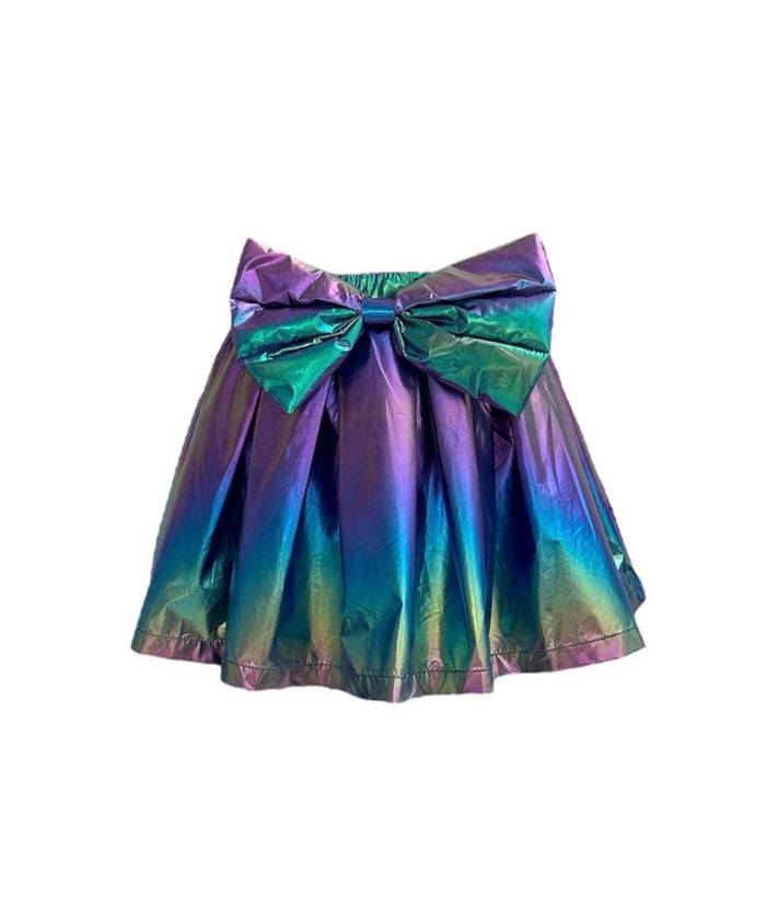 Metallic Bow Ombre Mini Skirt