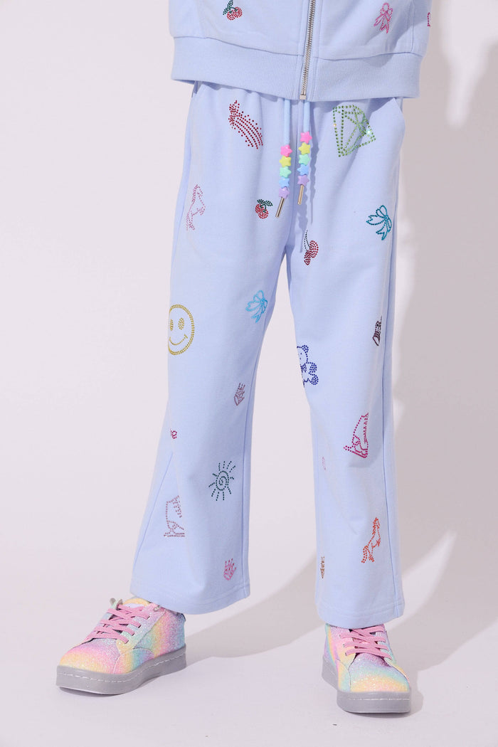 Lola + The Boys Sky Crystal Doodle Joggers Set