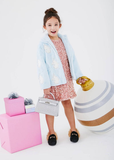 Lola + The Boys Sky Unicorn Faux Fur Coat