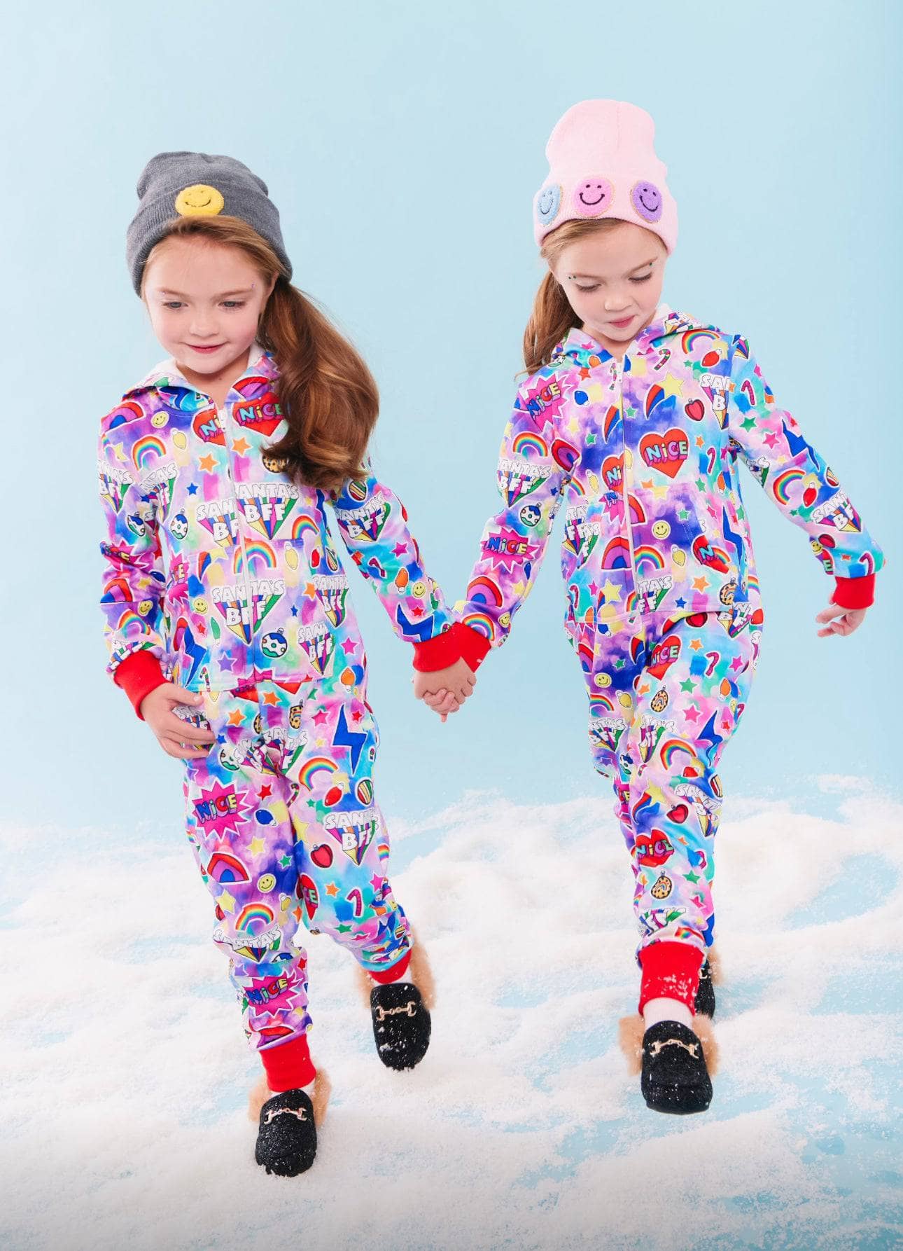 Rainbow Feather Trims Silky Pajamas