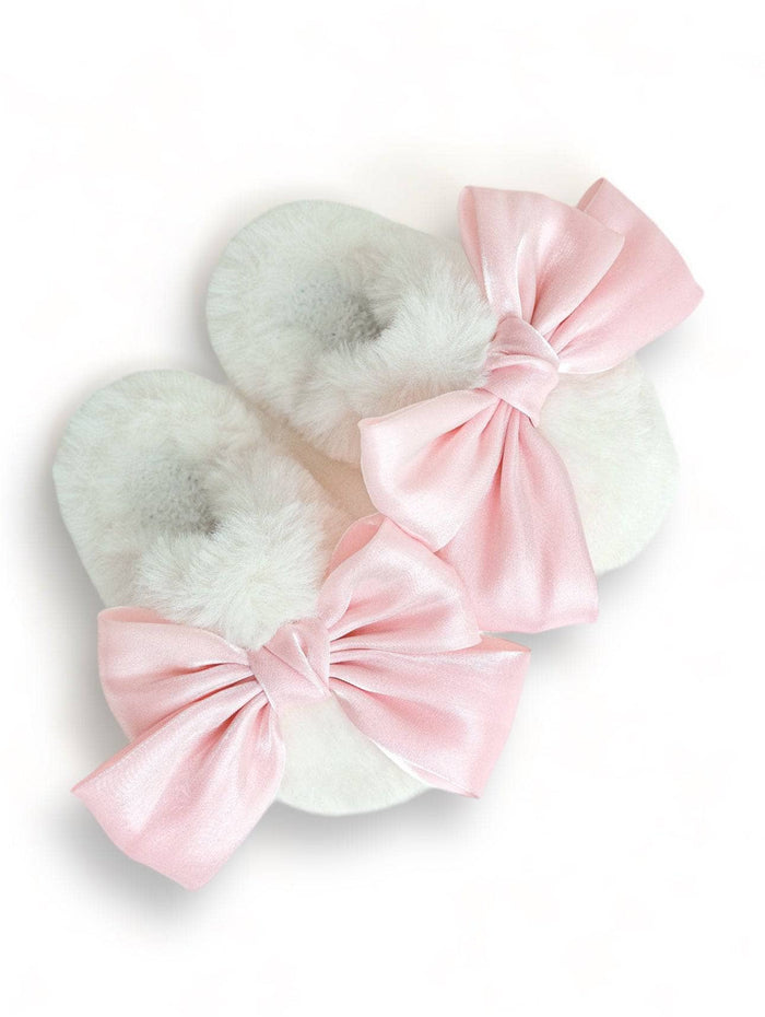 Cutie Bow Plush Slippers - Main Image