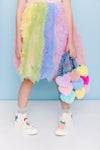 Lola + The Boys Smiley Necklace Rainbow Tulle Dress