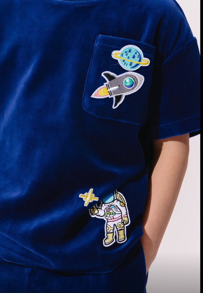 lola-new-arrival Space Patches Velour Set