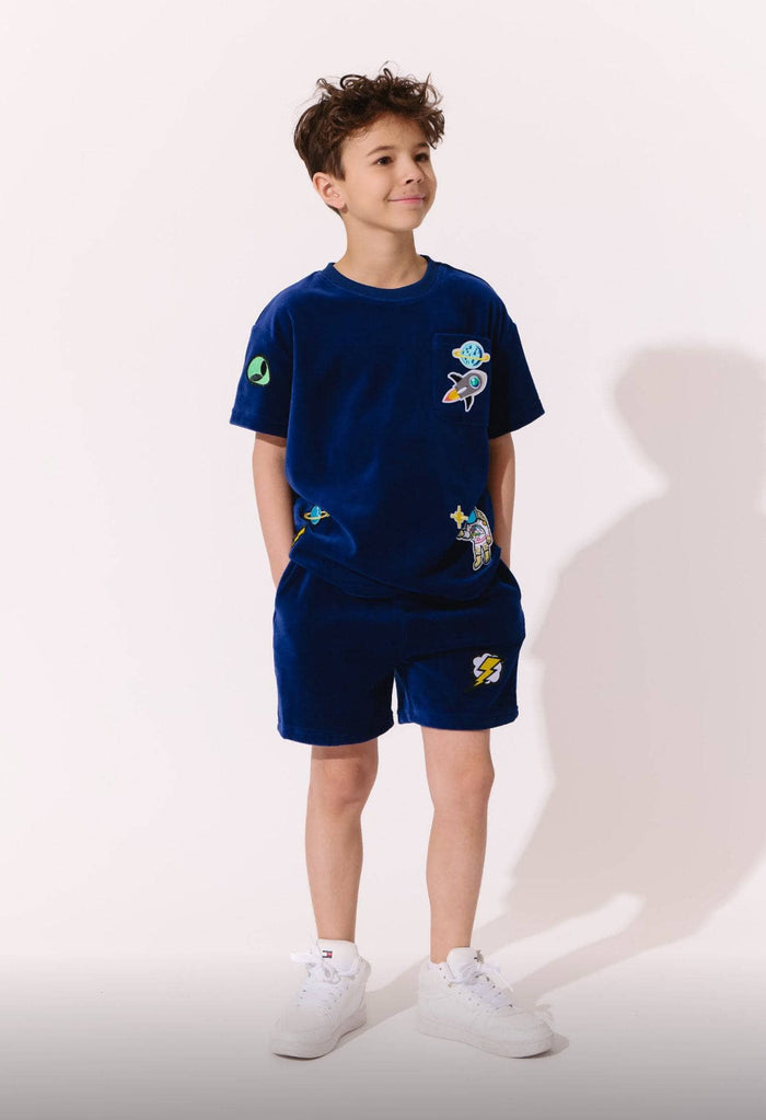lola-new-arrival Space Patches Velour Set