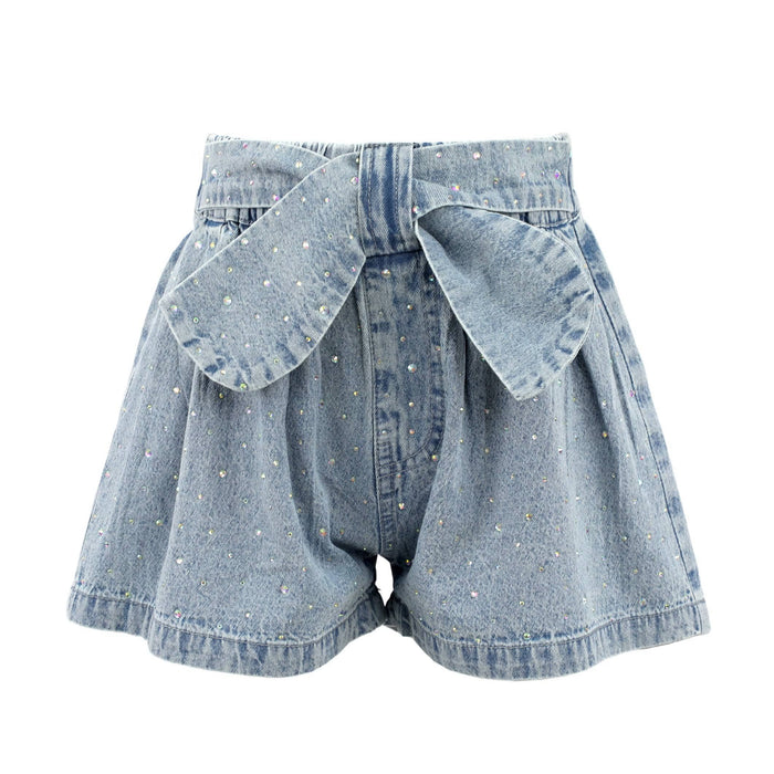 Lola + The Boys Sparkle Bow Denim Short