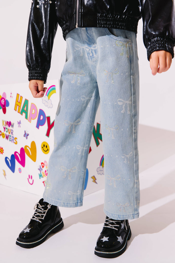 Lola + The Boys Sparkle Bows Denim Jeans