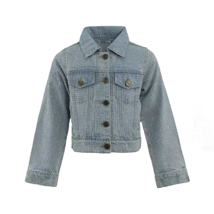 Lola + The Boys Sparkle Crystal Denim Jacket