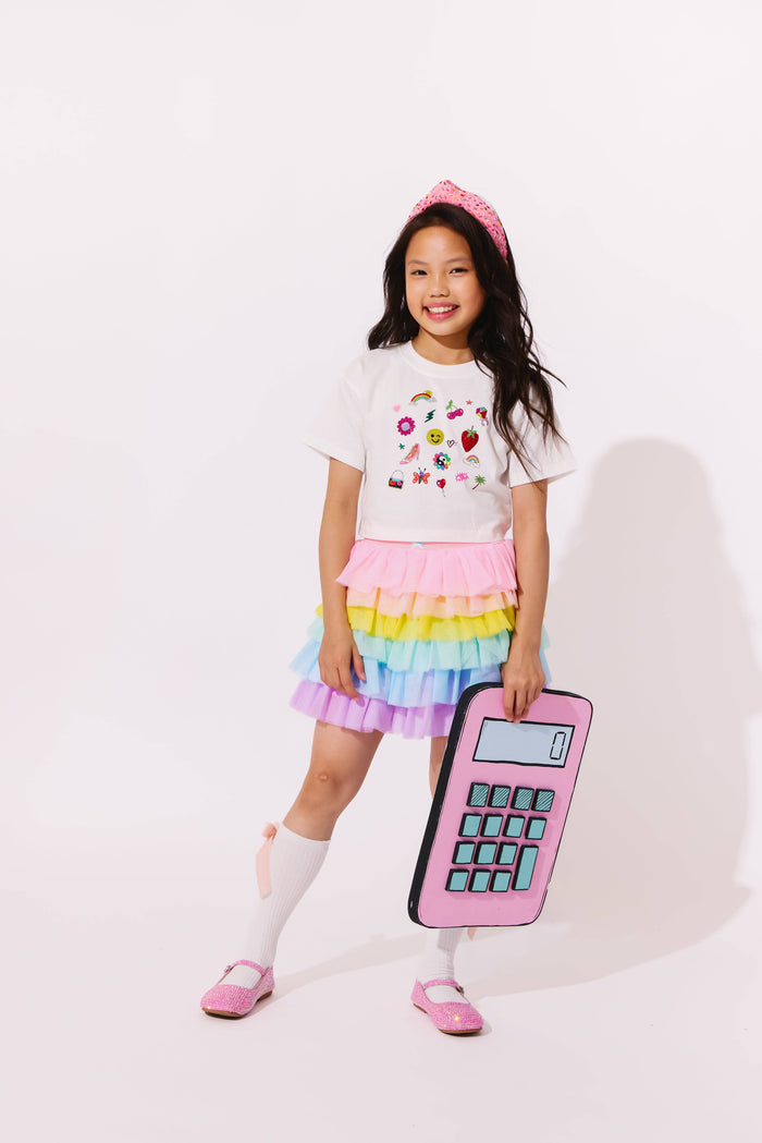 Lola + The Boys Sparkle Doodle Short T-shirt