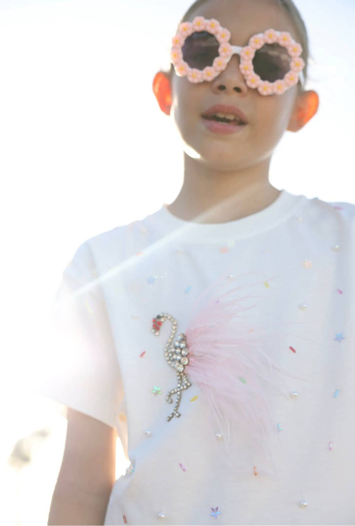 Lola + The Boys Sparkle Flamingo T-shirt