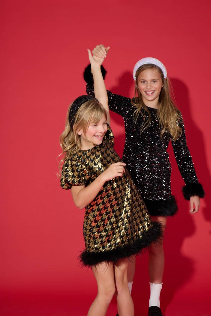 Lola + The Boys Starlet Houndstooth Dress