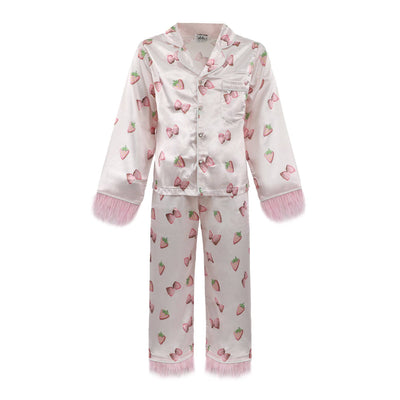 Lola + The Boys Strawberry Dream Satin Set