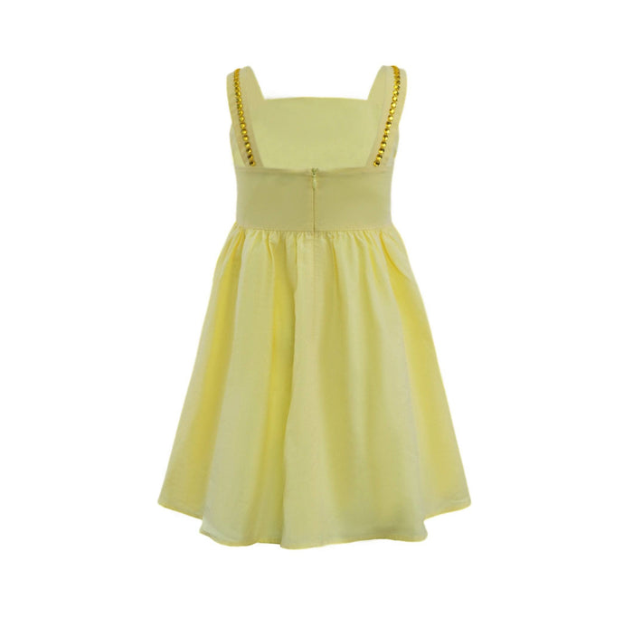 Lola + The Boys Sunny Rainbow Bow Gem Dress