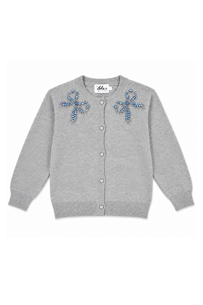 exclude-fall Sweaters & Sweatshirts Blue Gems Bow Cardigan