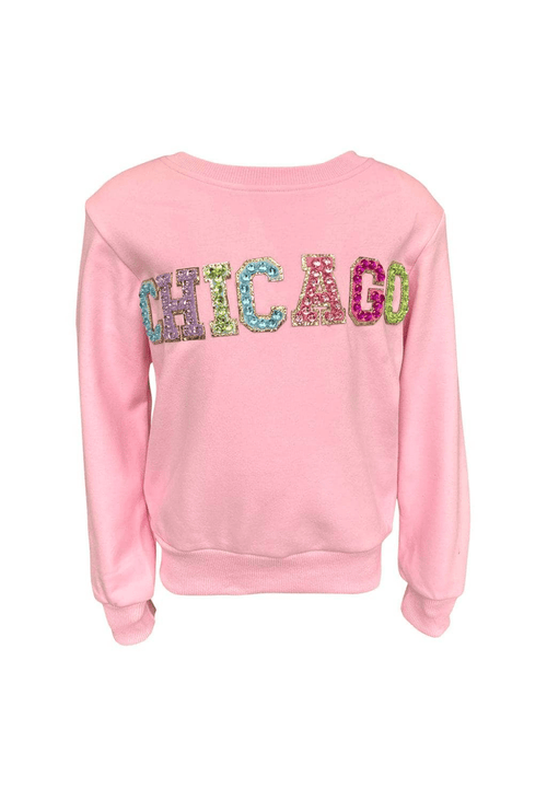 Lola + The Boys Sweaters & Sweatshirts Chicago Gem Sweatshirt - Pink