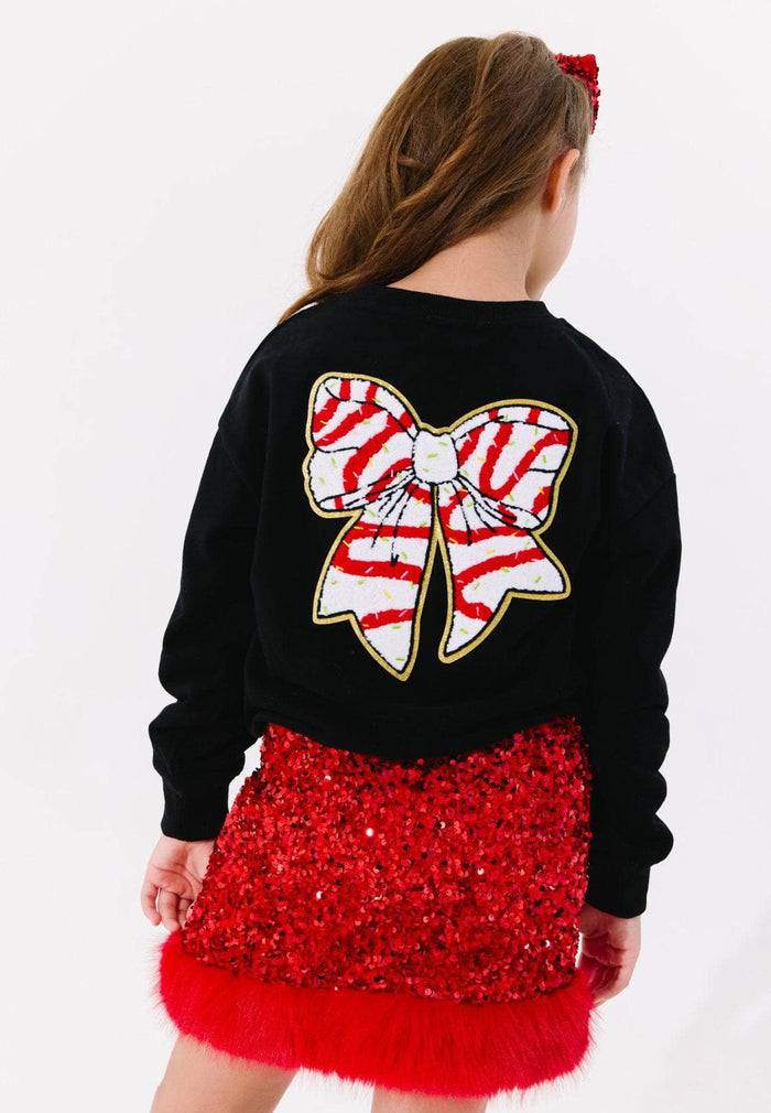 Lola + The Boys Sweaters & Sweatshirts Christmas Bow Sweatshirt