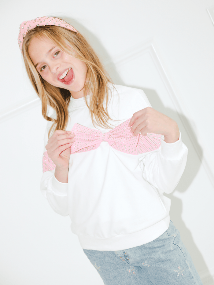 Lola + The Boys Sweaters & Sweatshirts 2 Crystal Bow Sweater